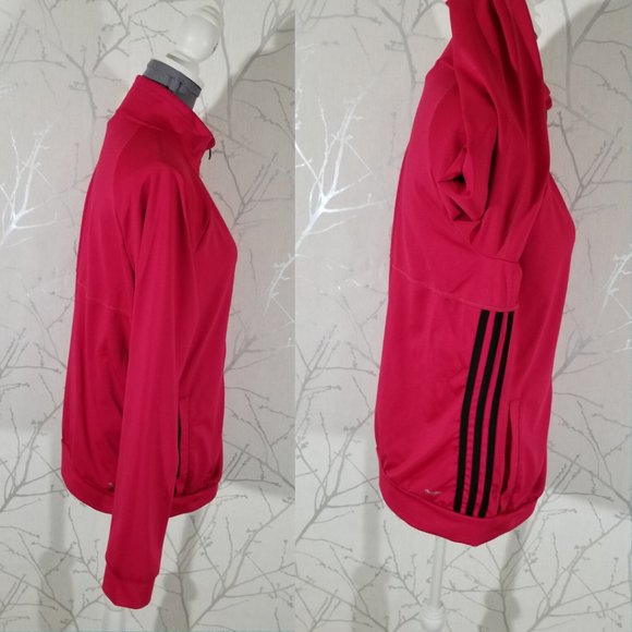 Adidas Climalite Hot Pink Full Zip Track Jacket - Picture 2 of 4